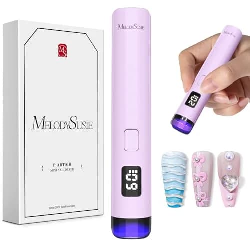 MelodySusie Handheld Flash Cure Nail Lamp P-ART01R | Cordless, UV LED, 20s/60s Timer, 90 Min Battery, Eye-Protection Cover thumbnail 1