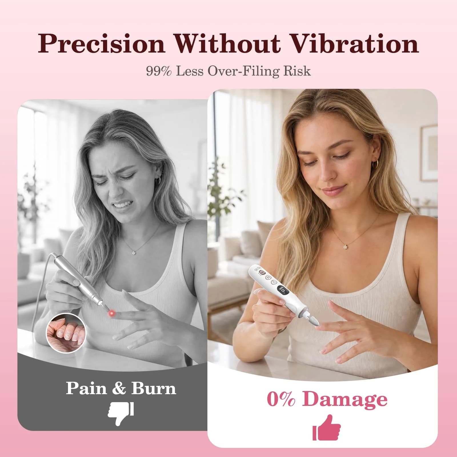 PELCAS Cordless Electric Nail File 6.5" (16.5cm) with LED Light | 10 Speeds, 5-Hour Battery - view 6