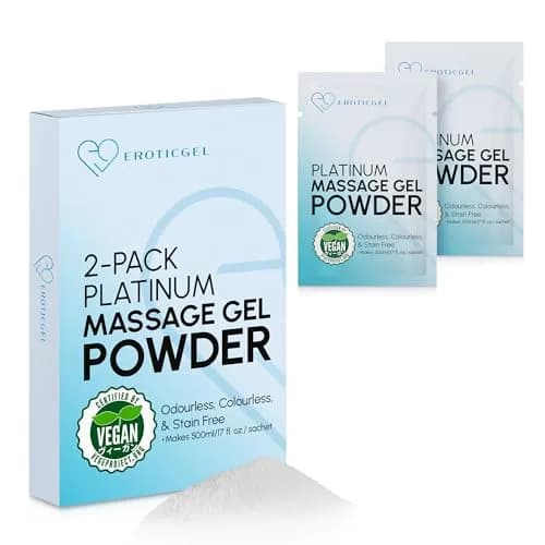 EROTICGEL Japanese Nuru Massage Gel Powder Platinum 2x5g (10g Total) | Vegan, Made in Japan, Unscented thumbnail 1