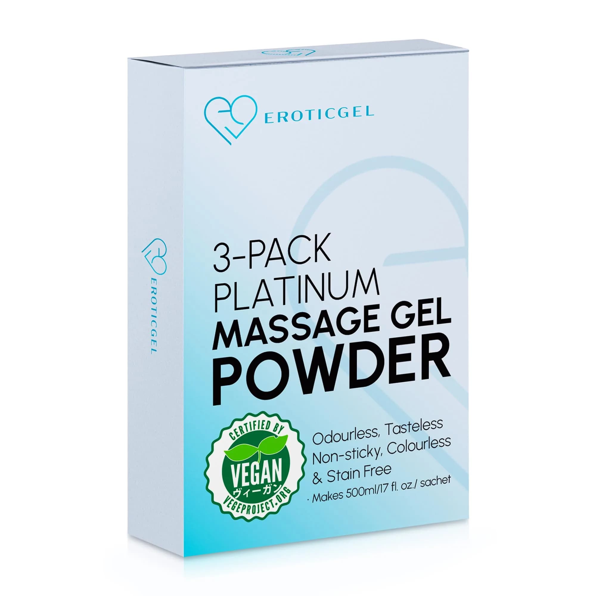 EROTICGEL Platinum Japanese Nuru Massage Gel Powder 1500ml (50.7 fl oz) | Vegan, Made in Japan, Fragrance-Free — Colorless