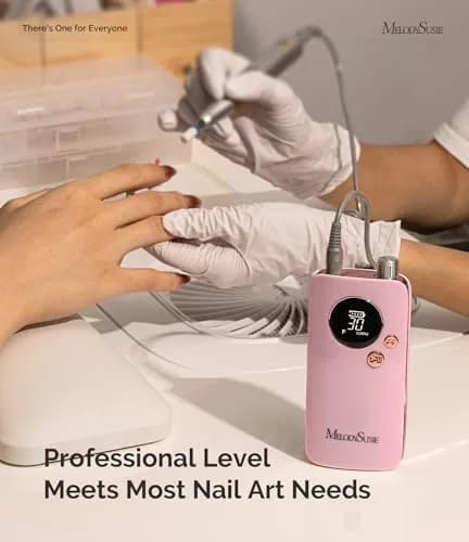 MelodySusie SC320F Rechargeable Nail Drill 30,000 RPM Pink | Beginner-Friendly Electric Nail File with HD Display thumbnail 6
