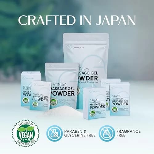 EROTICGEL Japanese Nuru Massage Gel Powder Platinum 10x5g (50g Total) | Vegan, Made in Japan, Fragrance-Free thumbnail 6