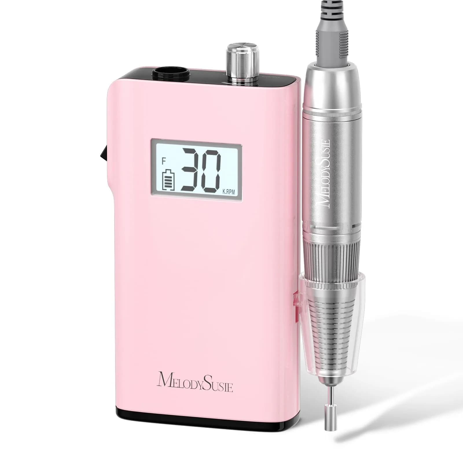 MelodySusie Nail Drill SC320H Pink | Cordless, 30000RPM, LCD Display, 10-14h Battery — Pink