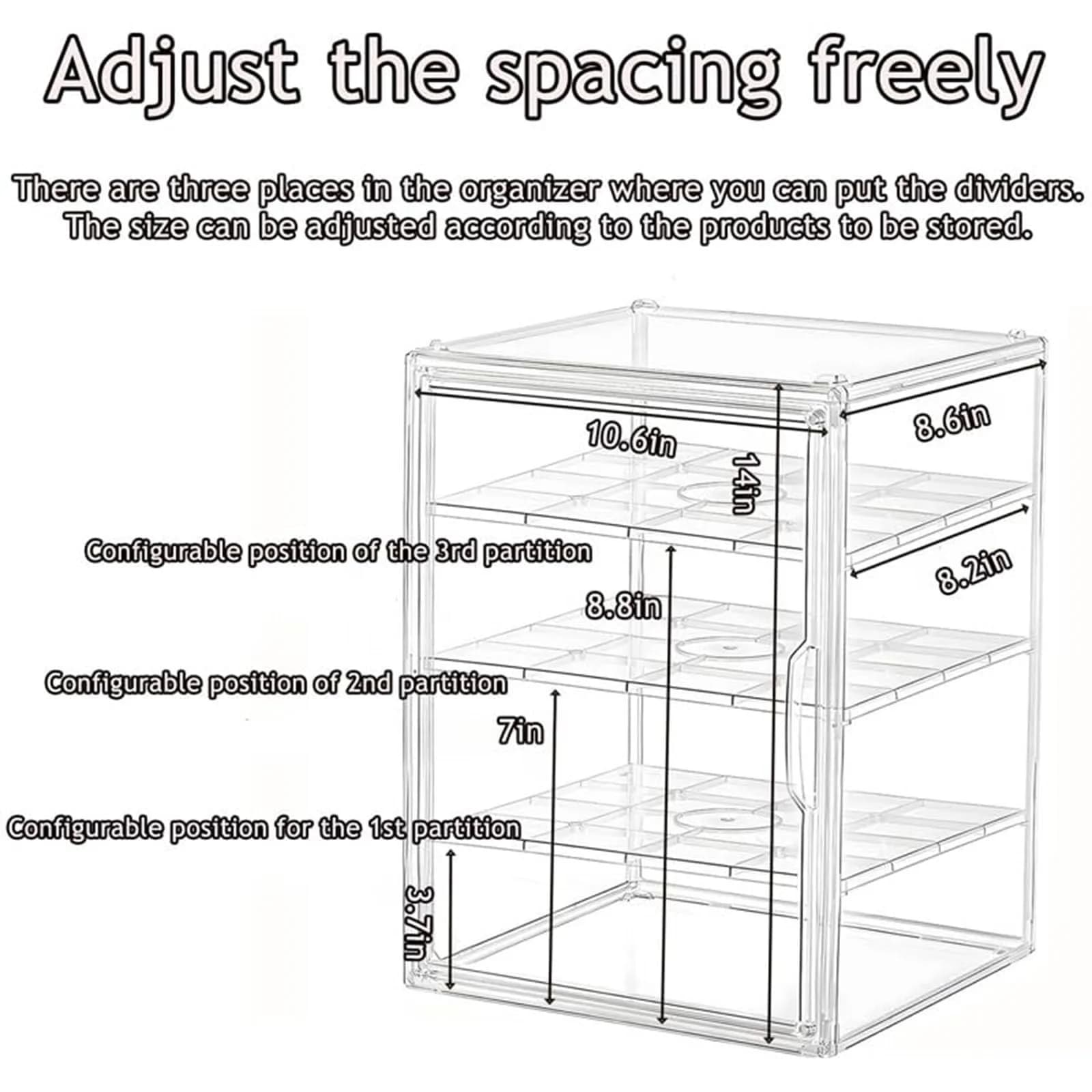 QIYUNI 2-Layer Clear Food Storage Container with Adjustable Dividers | Airtight & Stackable Kitchen Organizer - view 4