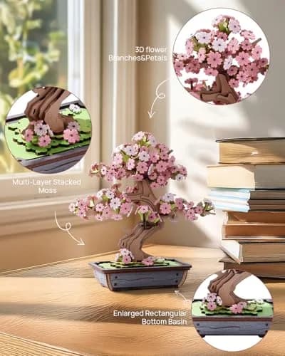 Rolife 3D Wooden Puzzle Flower for Adults | DIY Sakura Bonsai Tree | 263 Pieces thumbnail 6