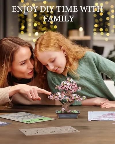 Rolife 3D Wooden Puzzle Flower for Adults | DIY Sakura Bonsai Tree | 263 Pieces thumbnail 7