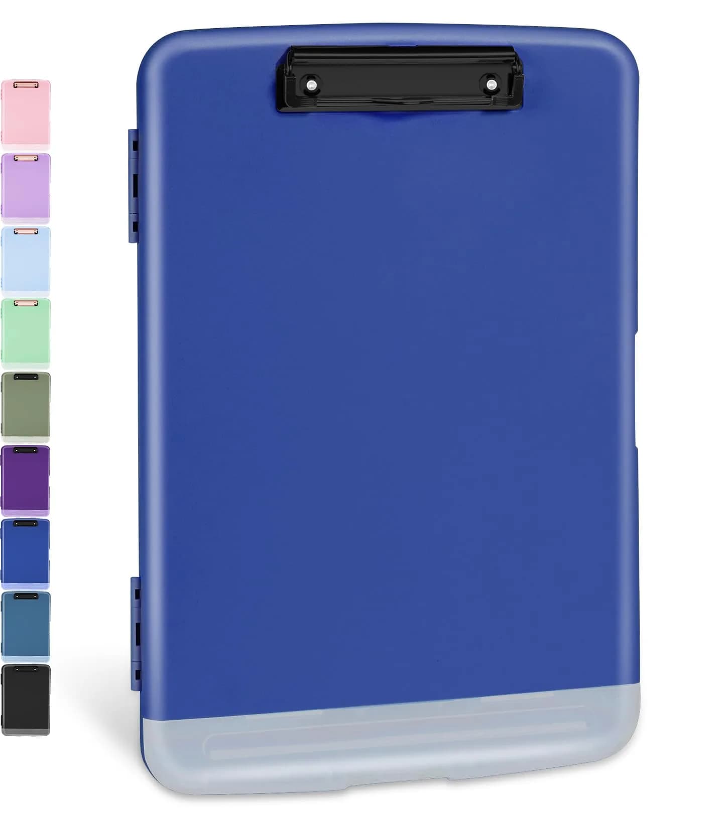 Sooez Dark Blue With Black Clip Storage Clipboard 8.5x11 Inch | High Capacity Organizer for Students & Professionals - main product image