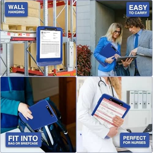Sooez Storage Clipboard Dark Blue With Black Clip 8.5x11 Inch | High Capacity Organizer for Students & Professionals thumbnail 7
