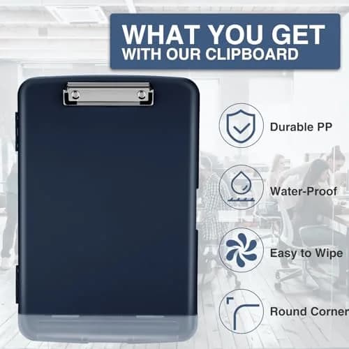 Sooez Storage Clipboard with Pen Holder 35.5 cm (14 in) | Holds 200+ Sheets & Pens thumbnail 4