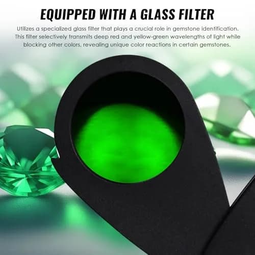 TEKCOPLUS Chelsea Filter for Gemstone Identification | Black Glass Filter for Emeralds, Rubies, Sapphires, Aquamarine (1 Unit) thumbnail 2