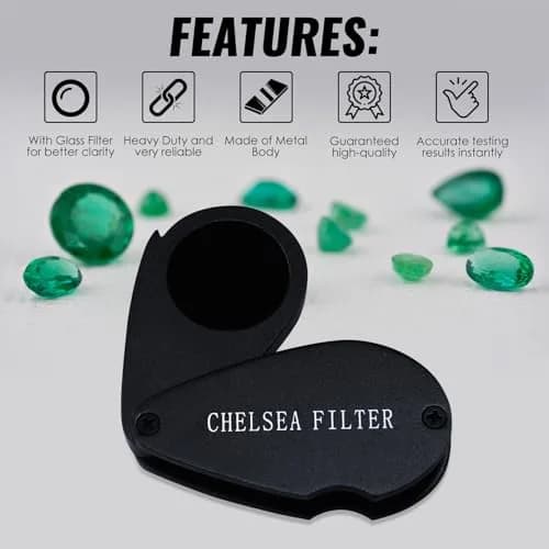 TEKCOPLUS Chelsea Filter for Gemstone Identification | Black Glass Filter for Emeralds, Rubies, Sapphires, Aquamarine (1 Unit) thumbnail 3