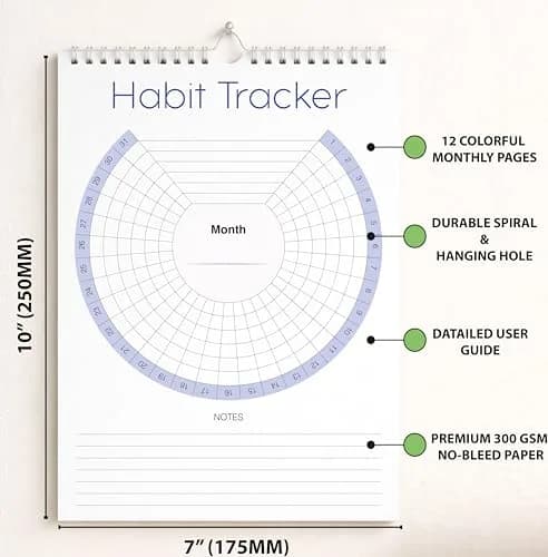 Clever Signs Habit Tracker Calendar (Undated 12 Month) with Silver Spiral Bound | Goal & Productivity Planner for Indian Users thumbnail 4