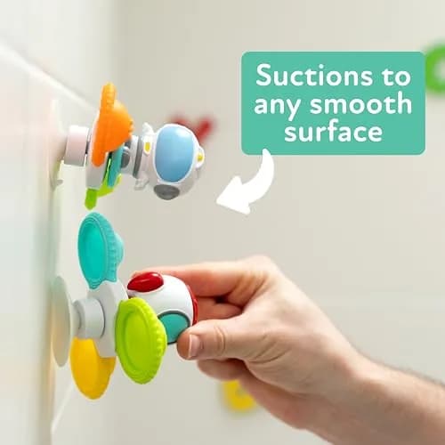 Nuby Suction Spinner Toys with Spinning Poppers – 3 Pack Baby Fidget Toys for High Chair & Bath, Space Theme, 12m+ | Bright Colors & Safe Materials thumbnail 7