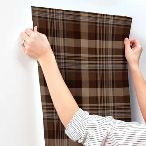Yellowstone Dutton Plaid Rust Wallpaper 20.5" x 33ft | Durable Prepasted Non-Woven Design thumbnail 5