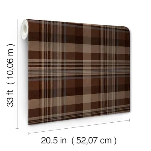 Yellowstone Dutton Plaid Rust Wallpaper 20.5" x 33ft | Durable Prepasted Non-Woven Design thumbnail 6