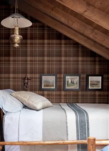 Yellowstone Dutton Plaid Rust Wallpaper 20.5" x 33ft | Durable Prepasted Non-Woven Design thumbnail 3