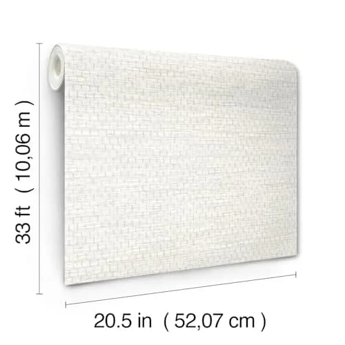 Yellowstone Plaited Grass White Wallpaper 20.5" x 33ft | Textured Basketweave Design thumbnail 6