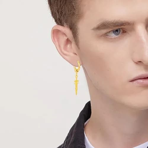 Hebelee Small Hoop Earrings for Women Men | Stainless Steel Drop & Dangle Jewelry (52mm) thumbnail 4