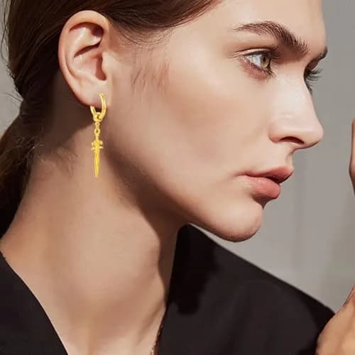 Hebelee Small Hoop Earrings for Women Men | Stainless Steel Drop & Dangle Jewelry (52mm) thumbnail 2