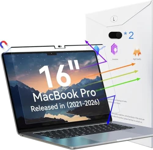 Peslv Magnetic Anti Blue Light Screen Protector for MacBook Pro 16 Inch (2021-2026, M1-M5 Chips) | Blue Light Filter, Eye Protection, Matte Finish thumbnail 1