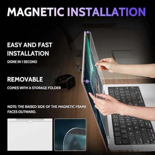Peslv Magnetic Anti Blue Light Screen Protector for MacBook Pro 16 Inch (2021-2026, M1-M5 Chips) | Blue Light Filter, Eye Protection, Matte Finish thumbnail 2