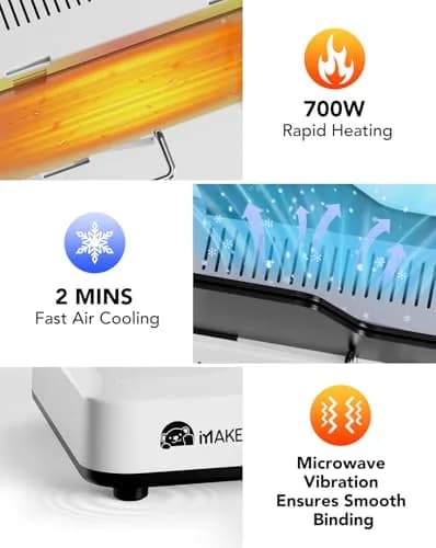 MAKEASY Thermal Binding Machine 500 Sheets | Digital Touch Panel, Air Cooling, 10 Covers thumbnail 4