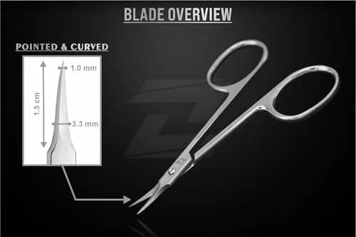 ZIZZLON Professional Cuticle Scissors Extra Fine Curved Pointed Tip 1.5cm (0.59in) | Surgical Grade Stainless Steel thumbnail 4