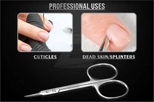 ZIZZLON Professional Cuticle Scissors Extra Fine Curved Pointed Tip 1.5cm (0.59in) | Surgical Grade Stainless Steel thumbnail 3