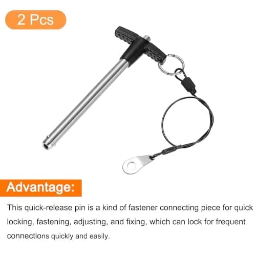 uxcell T Handle Lock Pins 8mm x 90mm Stainless Steel | Quick-Release Fastener for Industrial & Scientific Use thumbnail 3