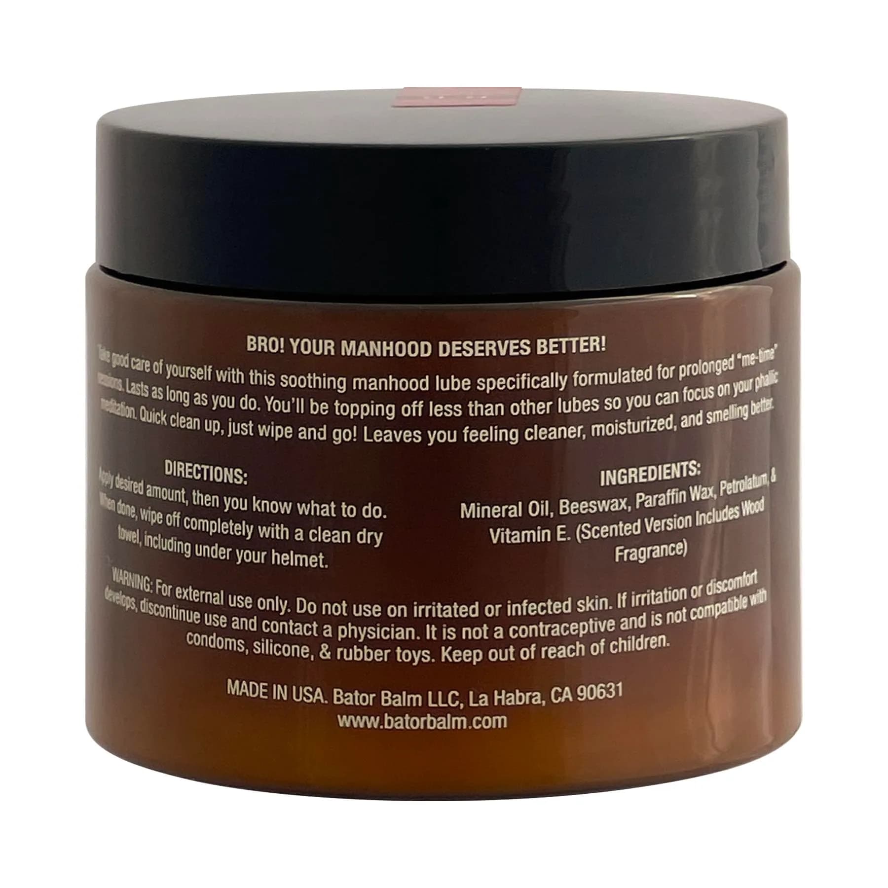 Bator Balm Unscented Regular Long Lasting Moisturizing Lubricant | Easy Clean Up Oil Based Lube for Men - view 2