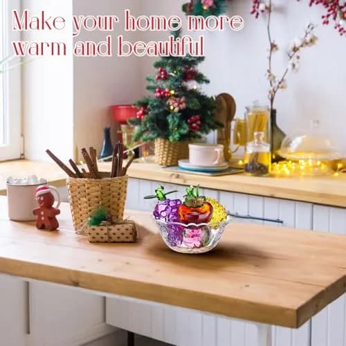 Reallnaive 6 Pcs Glass Fruit Decor Figurines | Hand Blown Crystal Art for Home & Gift thumbnail 4