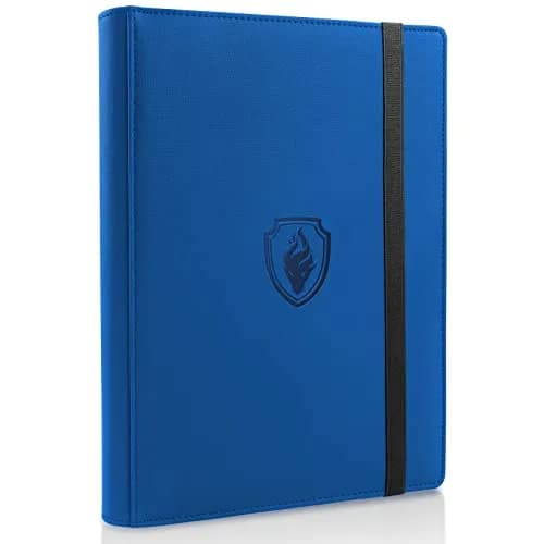 Fabmaker 9 Pocket Card Binder for 540 Cards, PU Cover Trading Card Album Folder (Royal Blue, 30 Pages) - main product image