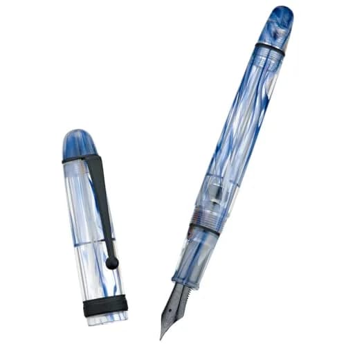 Asvine V126 Vacuum Filling Fountain Pen Extra Fine Nib, Blue Swirl Acrylic, 148mm (5.8in) | Smooth Ink Flow for Daily Writing thumbnail 2
