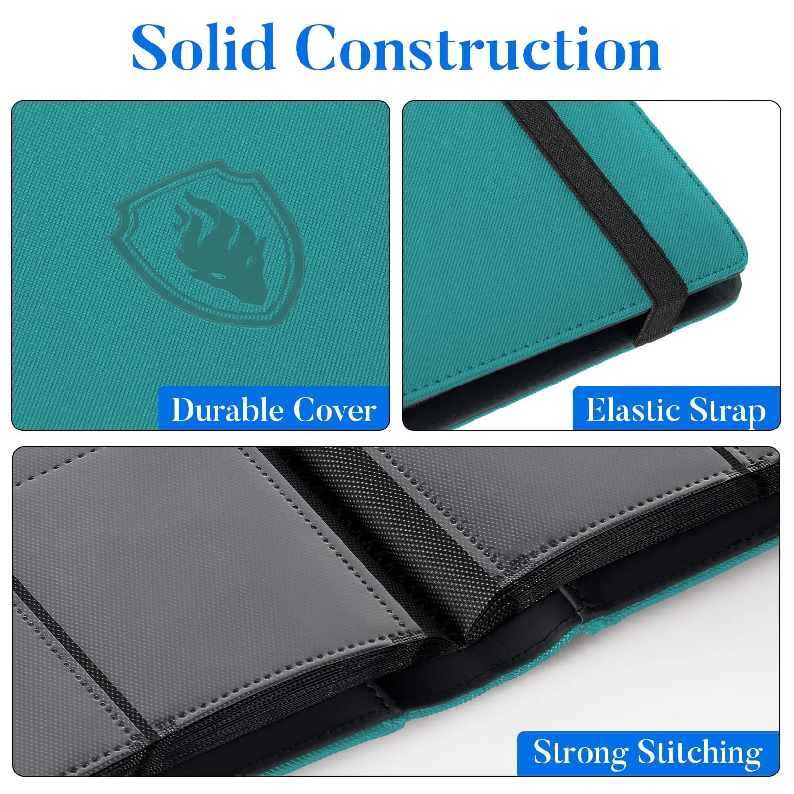 Fabmaker 9 Pocket Card Binder for 540 Cards, Turquoise | Non-Toxic & BPA-Free Display Album - view 2
