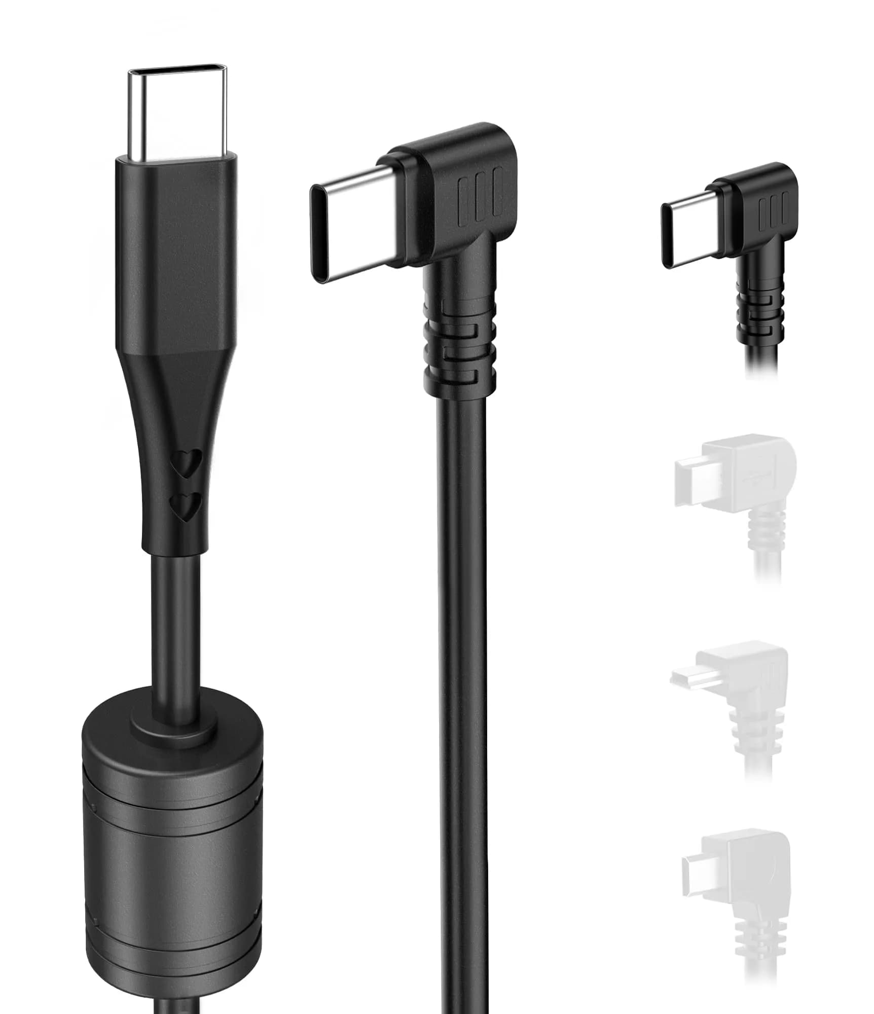 Gonifeto USB C to USB C Dash Cam Power Cord 15Ft | Thick Copper Shielding & 90° Angle — USB Type-C / 6Ft