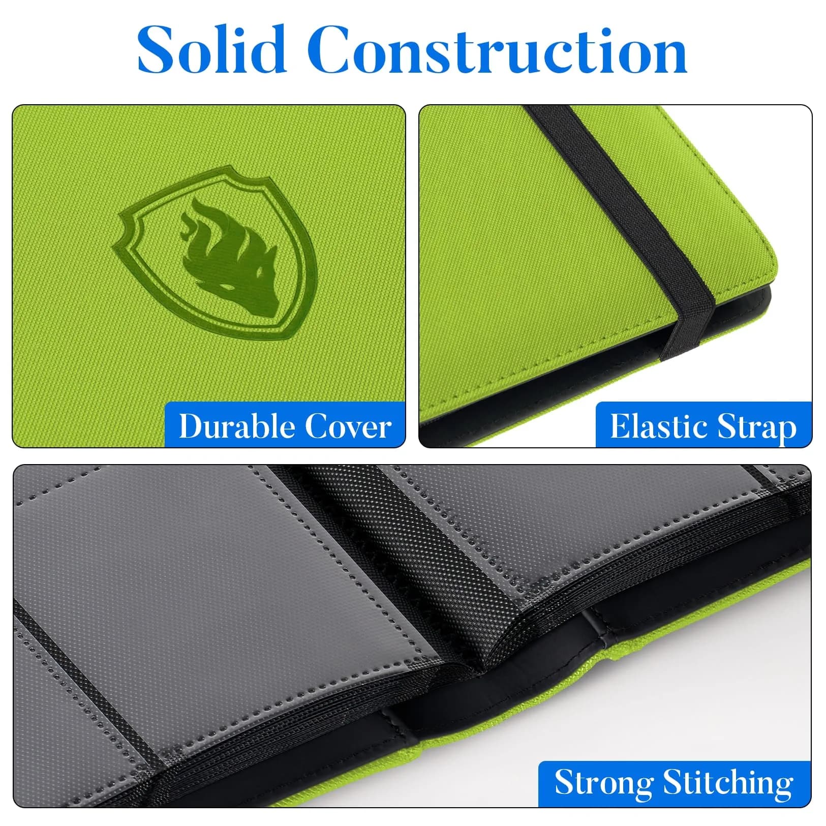 Fabmaker 9 Pocket Card Binder for 540 Cards, Green | Collectible Trading Card Albums, Cases & Sleeves - view 2
