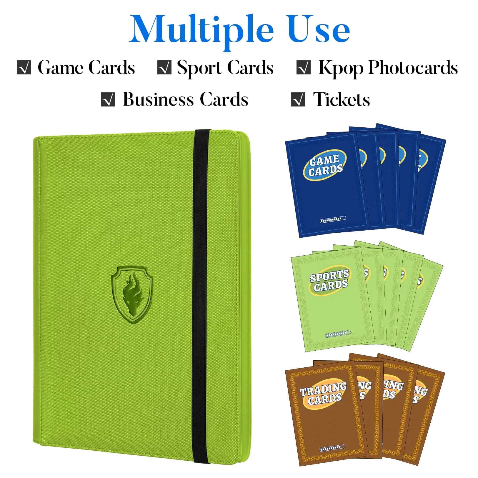 Fabmaker 9 Pocket Card Binder for 540 Cards, Green | Collectible Trading Card Albums, Cases & Sleeves - view 5