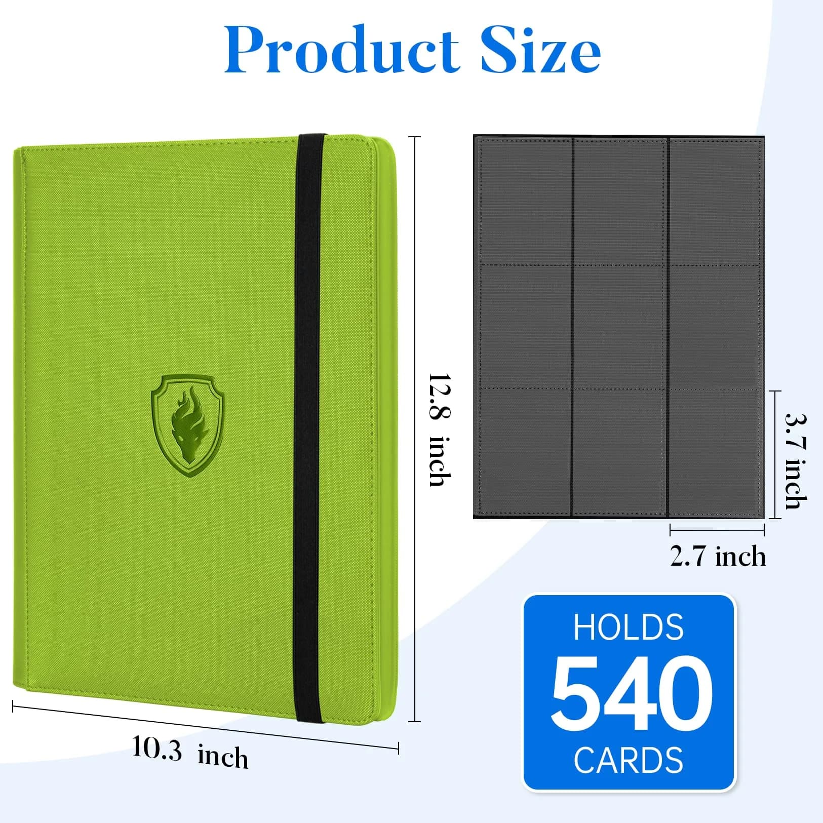 Fabmaker 9 Pocket Card Binder for 540 Cards, Green | Collectible Trading Card Albums, Cases & Sleeves - view 6