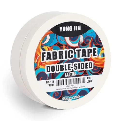 YONGJIN Double-Sided Fabric Tape 2 Rolls | 1.27 cm (0.5 inch) & 2.54 cm (1 inch) Wide, 125 ft Total Length | No-Sew Hemming & Crafting thumbnail 1