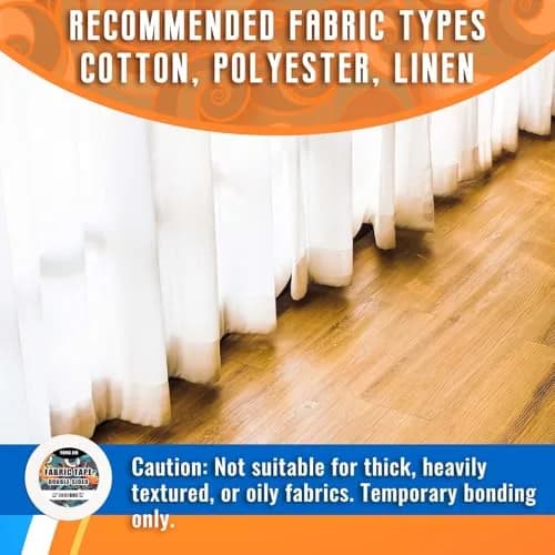YONGJIN Double-Sided Fabric Tape (2 Rolls) — 1/4 inch & 1/2 inch Widths | No-Sew Hemming & Crafting thumbnail 3