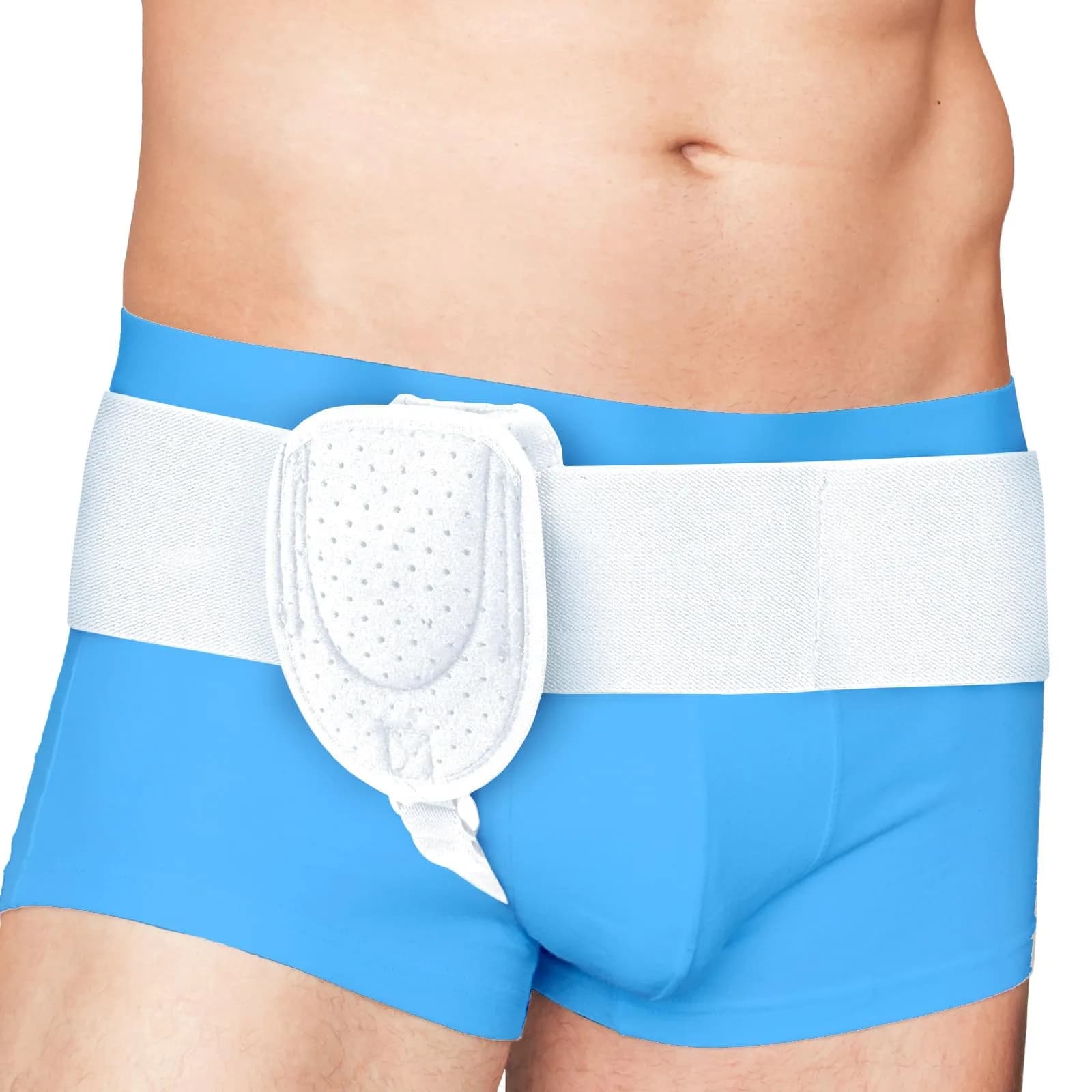 Adamson Hernia Support Belt for Men & Women | Adjustable Groin Hernia Truss (100cm/39.4in) — White