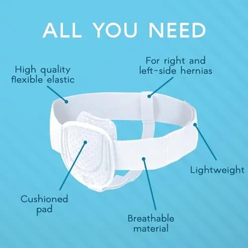 Adamson Hernia Support Belt for Men & Women | Adjustable Groin Hernia Truss (100cm/39.4in) thumbnail 3