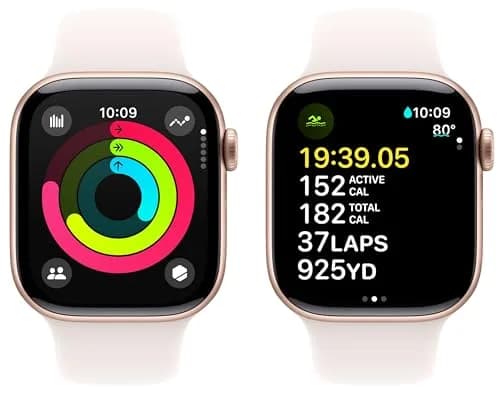 Apple Watch Series 10 GPS 42mm Rose Gold Aluminum Case with Light Blush Sport Band M/L (Renewed) thumbnail 3