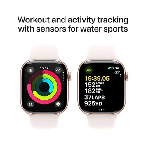 Apple Watch Series 10 [GPS + Cellular, 42mm] Rose Gold Aluminum Case with Light Blush Sport Band, S/M (Renewed) | 10th Gen Smartwatch with 100% Battery Health thumbnail 4