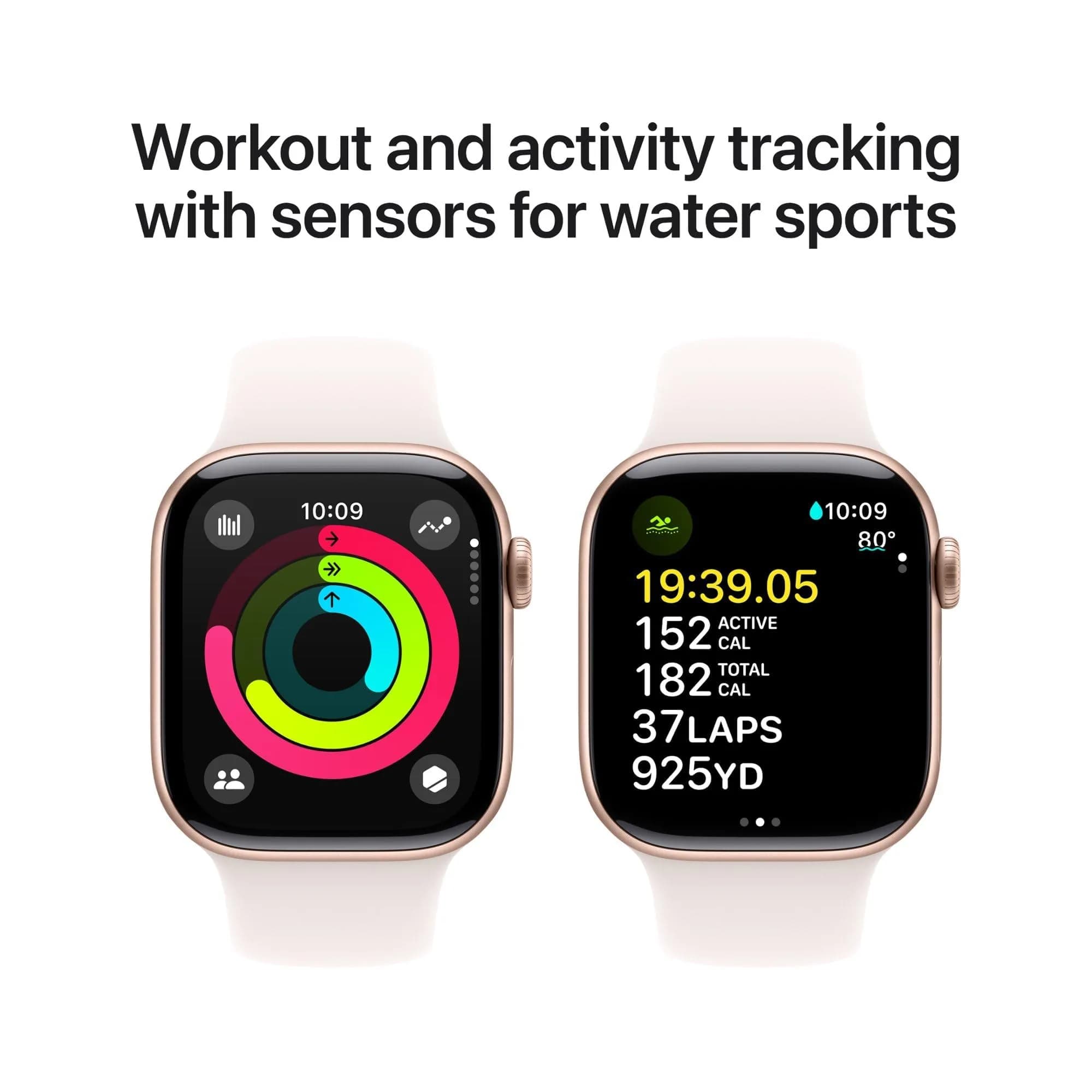 Apple Watch Series 10 [GPS + Cellular, 42mm] Rose Gold Aluminum Case with Light Blush Sport Band, S/M (Renewed) | 10th Gen Smartwatch with 100% Battery Health - view 4