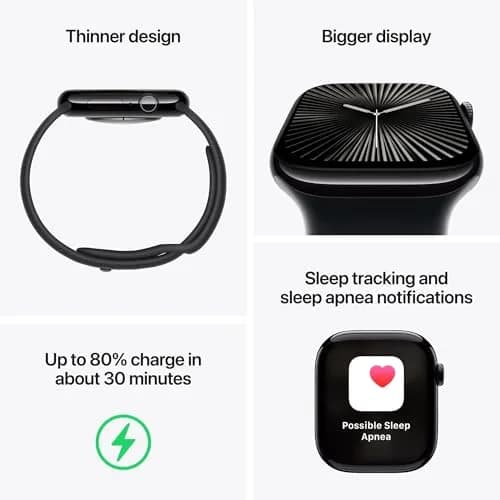 Apple Watch Series 10 [GPS + Cellular, 42mm] Rose Gold Aluminum Case with Light Blush Sport Band, S/M (Renewed) | 10th Gen Smartwatch with 100% Battery Health thumbnail 5