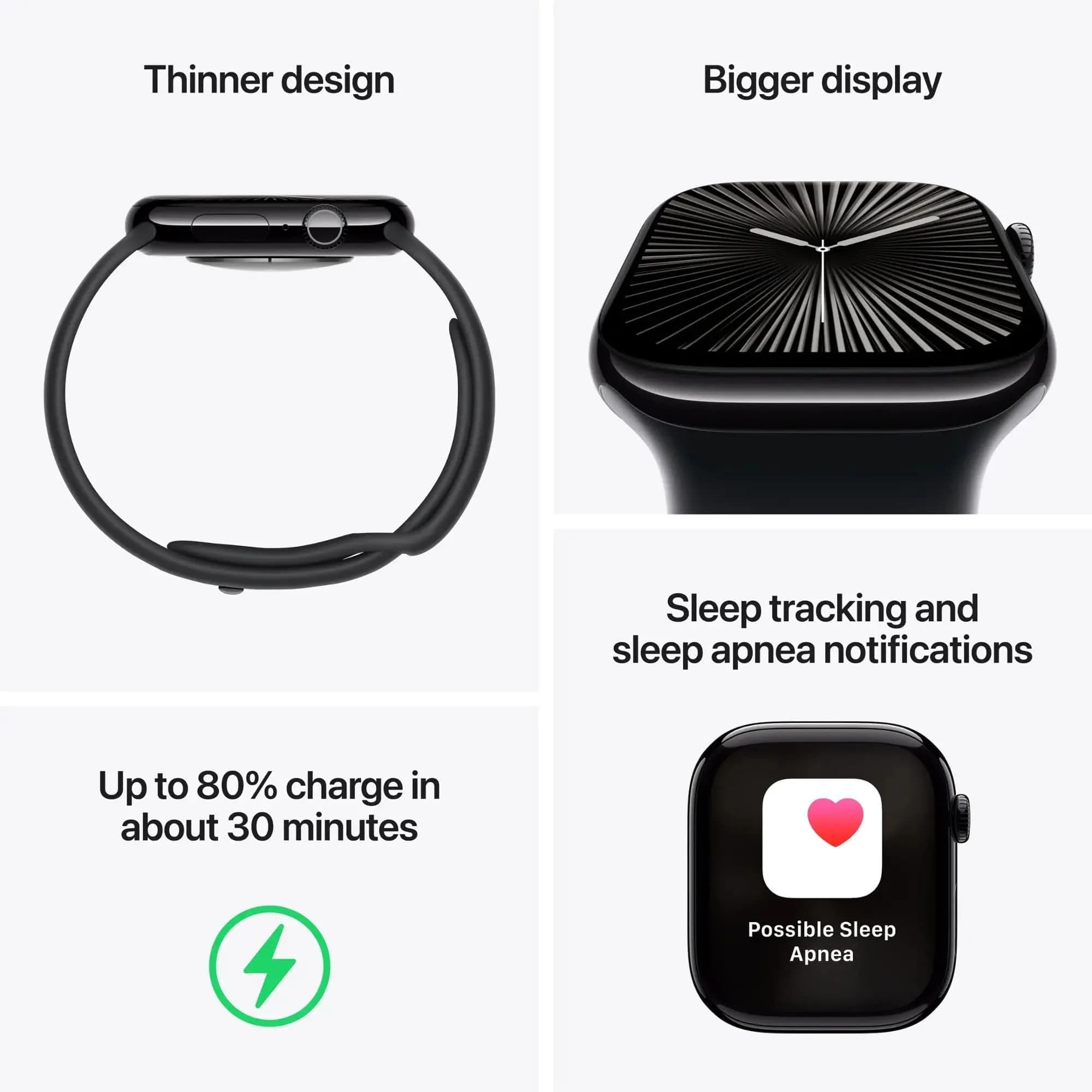 Apple Watch Series 10 [GPS + Cellular, 42mm] Rose Gold Aluminum Case with Light Blush Sport Band, S/M (Renewed) | 10th Gen Smartwatch with 100% Battery Health - view 5