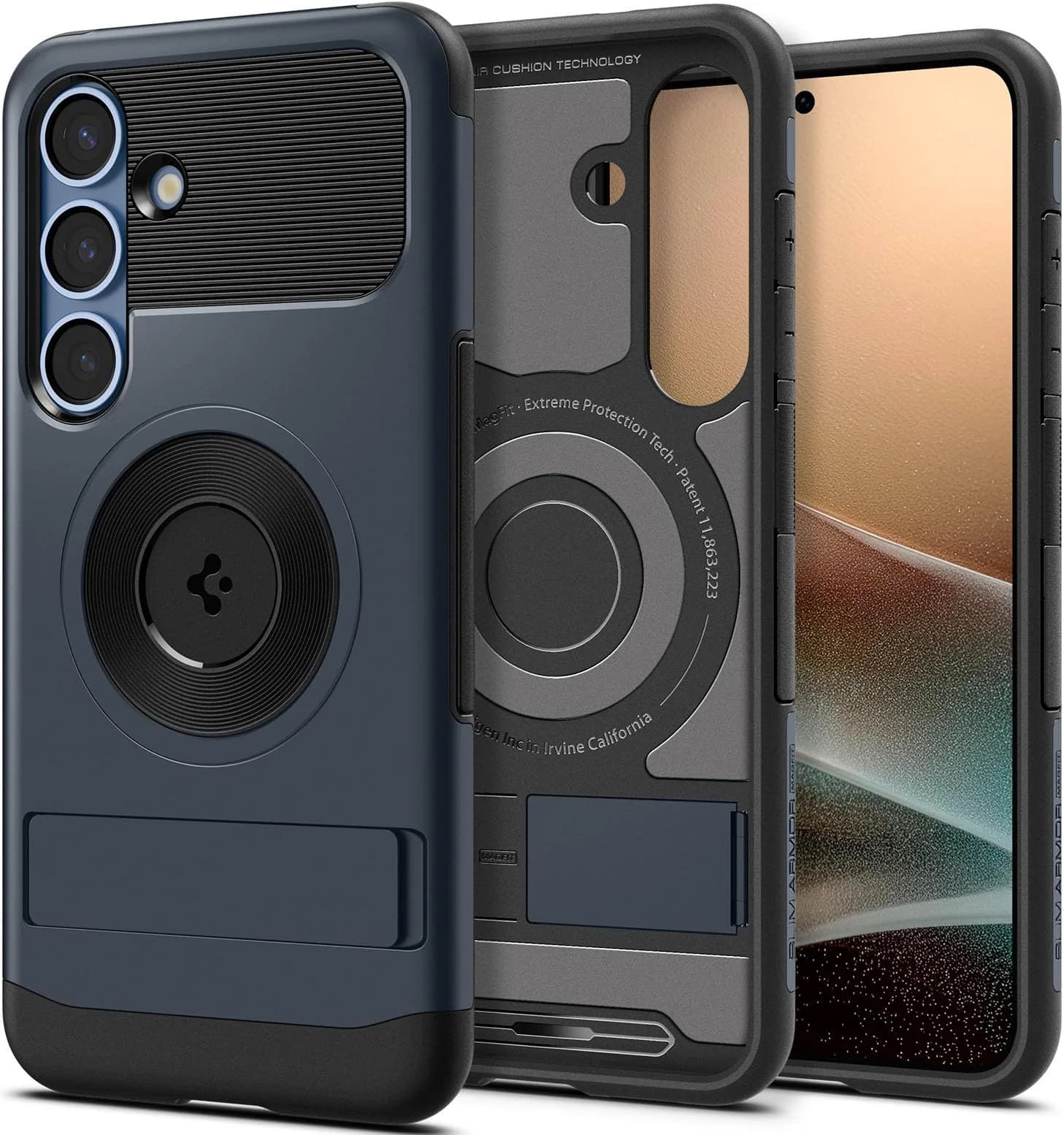 Spigen Slim Armor MagFit Designed for S25 Case (2025) Metal Slate | Military-Grade Protection & MagSafe Compatibility — Metal Slate