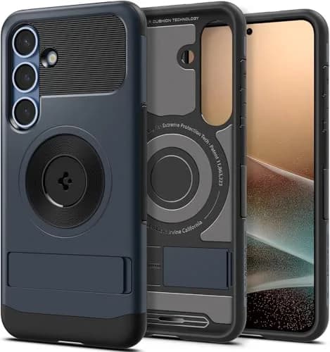 Spigen Slim Armor MagFit Designed for S25 Case (2025) Metal Slate | Military-Grade Protection & MagSafe Compatibility thumbnail 1