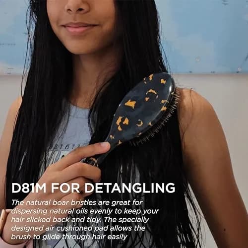 Denman D81M Boar Bristle Hair Brush – Smoothing, Shine & Detangling for All Hair Types | 2.44 in (6.2 cm) Wide thumbnail 3